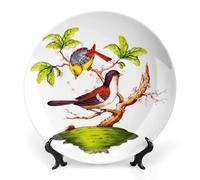 ROTOOY Piatto Decorativo da Parete, Piatti per La Decorazione della Tavola, Appendere alla Parete con Piastra Facciale Misteriosa, Staffa Inclusa E Gancio A Molla Speciale,Bird2,8inch