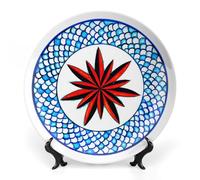 ROTOOY Piatto Lina Cavalieri, Piatto Decorativo da Parete, Decorazione da Appendere alla Parete con Piastra Facciale Misteriosa, Staffa Inclusa E Gancio A Molla Speciale,Style9,6inch