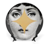 ROTOOY Piatto Lina Cavalieri, Piatto Decorativo da Parete, Decorazione da Appendere alla Parete con Piastra Facciale Misteriosa, Staffa Inclusa E Gancio A Molla Speciale,A11,10inch