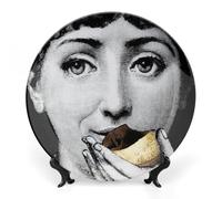 ROTOOY Piatto Lina Cavalieri, Piatto Decorativo da Parete, Decorazione da Appendere alla Parete con Piastra Facciale Misteriosa, Staffa Inclusa E Gancio A Molla Speciale,A20,7inch