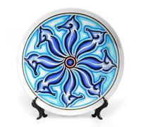 ROTOOY Piatto Lina Cavalieri, Piatto Decorativo da Parete, Decorazione da Appendere alla Parete con Piastra Facciale Misteriosa, Staffa Inclusa E Gancio A Molla Speciale,Style14,8inch