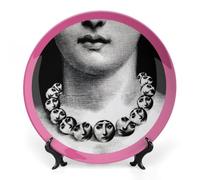 ROTOOY Piatto Lina Cavalieri, Piatto Decorativo da Parete, Decorazione da Appendere alla Parete con Piastra Facciale Misteriosa, Staffa Inclusa E Gancio A Molla Speciale,A26,7inch