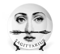 ROTOOY Piatto Lina Cavalieri, Piatto Decorativo da Parete, Decorazione da Appendere alla Parete con Piastra Facciale Misteriosa, Staffa Inclusa E Gancio A Molla Speciale,Sagittarius,8inch