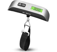 ROTOPATA Bilancia pesa Valigia da Viaggio, Bilancia per Valigie Portatile, Pesavaligia Digitale pesa Bagagli con Sensore di Temperatura, 50 kg/110 lb, LCD Display (Argento)