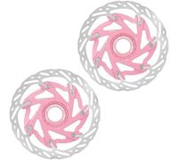 Rotore Centerlock per bici da 160 mm, rotore per freno a disco per bici da corsa MTB con dissipazione del calore da 140 mm Parti Rotori Freno Moto(PINK 160MM-2PC)