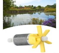 Rotore per pompa sommergibile, rotore girante in plastica con filtro di ricambio giallo e albero in acciaio inossidabile per giardino all'aperto laghetto per pesci