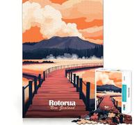 Rotorua, Nuova Zelanda Puzzle da 1000 pezzi per ragazzi Giocattolo logico a forma di treno Tempo libero Divertimento Taglio liscio Regalo speciale (38x26cm)