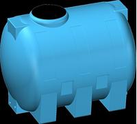 rototec Serbatoio Rinforzato polietilene 5 mm Tipo Orizzontale 500 Litri - Fori Stampati e FILETTATI Acqua Potabile Alimenti Blu cisterna