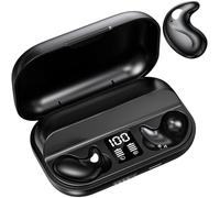 ROTRES Cuffie Bluetooth,Cuffie per Dormire Senza Fili Invisibili,Impermeabili Ipx5,Bluetooth 5.3 Touch Control,Cuffie con Cancellazione del Rumore,for Side Sleepers,Usura Insensata (Ferroso)