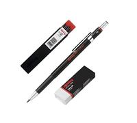 rOtring 300 portamine | 2,0 mm | Ricaricabili con temperamatite sotto il cappuccio | 1 conteggio con gomma + confezione da 2,0 mm grafite