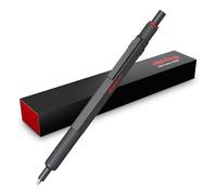 Rotring Penna a sfera 600 – Punta media, inchiostro nero, corpo metallo, pietra scura, ricaricabile