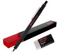 rOtring 600 portamine | 0,7 mm | corpo interamente in metallo nero | Gomma aggiuntiva Tikky 30
