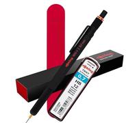 rOtring 800+ 0,7 mm portamine con punta touchscreen, nero, strumento ibrido di alta qualità, custodia in velluto rosso + 12 mine HB | in confezione regalo | per architetti, designer, ingegneri
