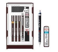 rOtring Isograph S0699370 - Set composto da 3 penne (0,20 mm, 0,30 mm, 0,50 mm) e portamine (0,5 mm), accessori, set con matita da 0,7 mm e ricariche