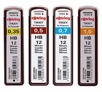 rotring Mine fini Hi-Polymer (set di ricarica | 0,35 HB | 0,5 HB | 0,7 | 1,0 HB)