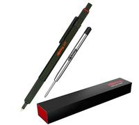 rOtring Penna a sfera 600, punta media, inchiostro nero, fusto verde, ricaricabile + ricarica per penna aggiuntiva BLK