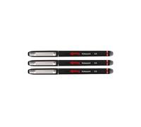 rOtring Penna a sfera | Punta ad ago (0,5 mm) per una scrittura precisa | Inchiostro nero | 3 pezzi