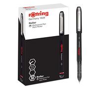 rOtring penna roller | Punta ad ago (0,5 mm) per una scrittura precisa | Inchiostro nero | 12 pezzi