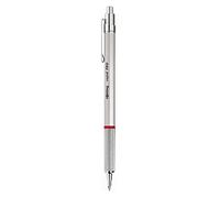 rOtring Rapid Pro penna a sfera retrattile per disegno tecnico | Punta media | Inchiostro blu | Corpo interamente in metallo Argento
