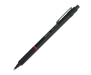 rOtring Rapid Pro penna a sfera retrattile per disegno tecnico | Punta media | Inchiostro blu | Corpo interamente in metallo nero
