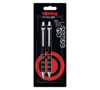 Rotring Set matita meccanica e penna a sfera Tikky | Mina HB, matita 0,7 mm | Penna a punta media | Fusto nero | Leggera con impugnatura in gomma