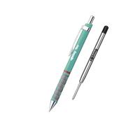 rOtring Tikky III - Penna a sfera, fusto turchese con inchiostro blu + ricarica media nera (0,7 mm), impugnatura ergonomica, scrittura fluida per scuola, ufficio e uso quotidiano