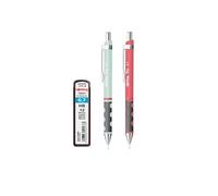 rOtring Tikky - Matite meccaniche pastello con ricariche ad alto polimero, HB 0,7 mm, colore: blu opale rosa, 2 pezzi