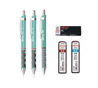 rOtring Tikky - Set da scrittura - 2 portamine (0,5 mm e 0,7 mm) + penna a sfera - blu mare - con gomma e mine HB - Kit di cancelleria premium per scuola, ufficio e redazione