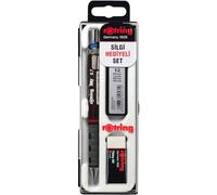 rOtring Tikky - Set di matite meccaniche, HB 0,7 mm, bordeaux, include 12 mine e gomma