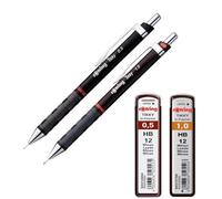 rOtring Tikky - Set di matite meccaniche, include matite da 0,5 mm e 1,0 mm con mine HB Hi-Polymer - Ideale per scrivere, disegnare e fare schizzi