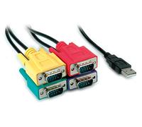 Rotronic ROLINE 12.02.1016 convertitore USB a 4 Porta seriale Nero