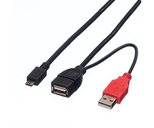 Rotronic ROLINE USB2.0 Y KBL A-MicroB ST/BU BU 1 m