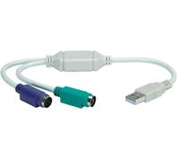 Rotronic USB to 2X PS/2 USB a PS/2 Grigio Cavo Di Interfaccia E Adattatore
