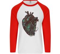Rotten Cuore Gotico Demone Satana Teschio Evil Uomo L/S Baseball T-Shirt