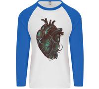 Rotten Cuore Gotico Demone Satana Teschio Evil Uomo L/S Baseball T-Shirt