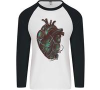 Rotten Cuore Gotico Demone Satana Teschio Evil Uomo L/S Baseball T-Shirt