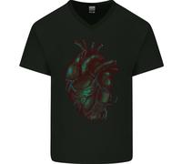 Rotten Cuore Gotico Demone Satana Teschio Evil Uomo Scollo A V Cotone T-Shirt