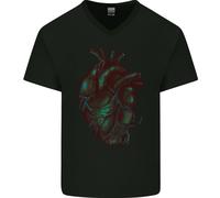 Rotten Cuore Gotico Demone Satana Teschio Evil Uomo Scollo A V Cotone T-Shirt