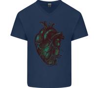 Rotten Cuore Gotico Demone Satana Teschio Evil Uomo Scollo A V Cotone T-Shirt