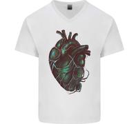 Rotten Cuore Gotico Demone Satana Teschio Evil Uomo Scollo A V Cotone T-Shirt