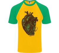 Rotten Heart Gothic Demon Satan Skull Evil Uomo S/S Baseball T-Shirt