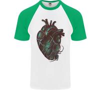 Rotten Heart Gothic Demon Satan Skull Evil Uomo S/S Baseball T-Shirt