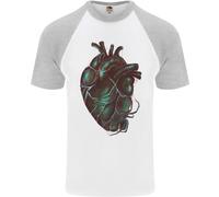 Rotten Heart Gothic Demon Satan Skull Evil Uomo S/S Baseball T-Shirt