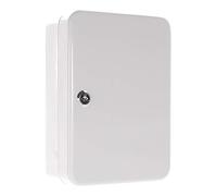 Rottner Armadietto per chiavi SK 10, in lamiera d'acciaio, chiusura a chiave con serratura a cilindro e ganci regolabili per 10 portachiavi, colore grigio chiaro.