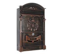 Rottner cassetta delle lettere Ashford Antique, serratura a cilindro con 2 chiavi, alluminio, LxH 260x410 mm, kit di fissaggio incluso, targhetta portanome, finestrelle d'ispezione