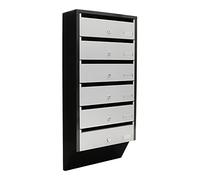 Rottner cassetta postale condominiale Depot 6 con 6 alloggi, struttura in lamiera d'acciaio, targhette portanome, apertura frontale superiore, 6 serrature a cilindro, Argento/Nero, 824x385x140 mm