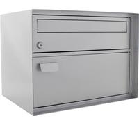 Rottner cassetta postale per pacchi Edelweiss Argento, in acciaio con 2 scomparti separati per lettere e pacchi, scomparto superiore con serratura a cilindro, per esterno, di colore argento.