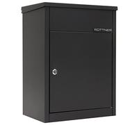 Rottner cassetta postale per pacchi Parce Keeper500, di grande capienza, in lamiera d'acciaio zincata con chiusura a cilindro e sportello superiore per l'inserimento di piccoli pacchi, di colore nero.