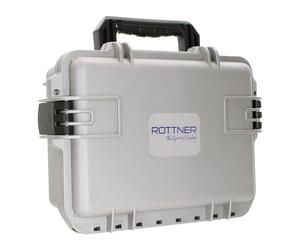 Rottner valigetta per pistole Gun Case mobile, chiusura a scatto, grigio, LxH 395x148 mm, adatta per 2 pistole, munizioni, accessori