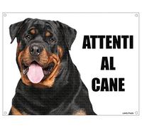 ROTTWEILER attenti al cane mod 4 TARGA cartello IN METALLO (15X20)